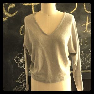 Classy silver vneck sweater BCBG Maxazria