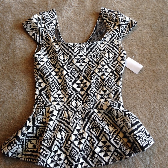 Black and White Peplum