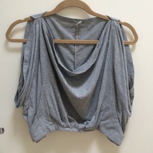 Free People Grey Slouchy Crop