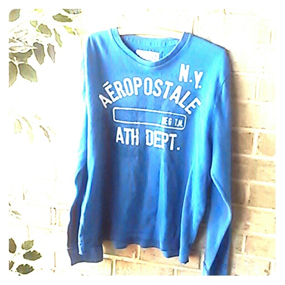 Blue cotton long sleeve shirt