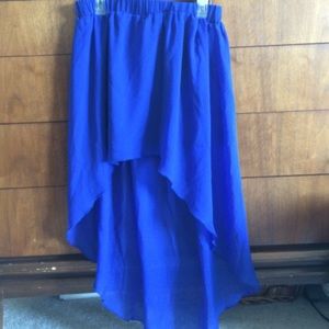 Short-long blue skirt
