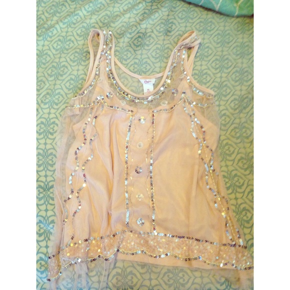 Embellished light pink and silver top!!