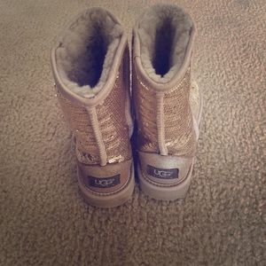 Silver sequin short ugg boots