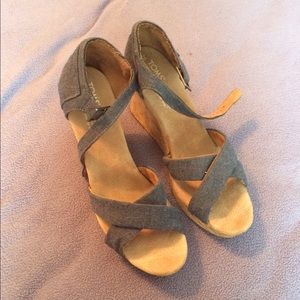 Tom demin blue wedges size 10m never worn