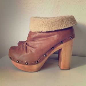 Leather Platform Clogs
