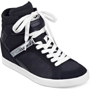 Guess Perina hi-top sneakers in black