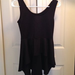 High low black tank top