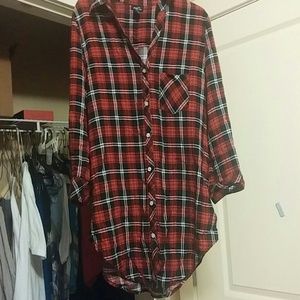 Cute Red & Black Plaid Overshirt