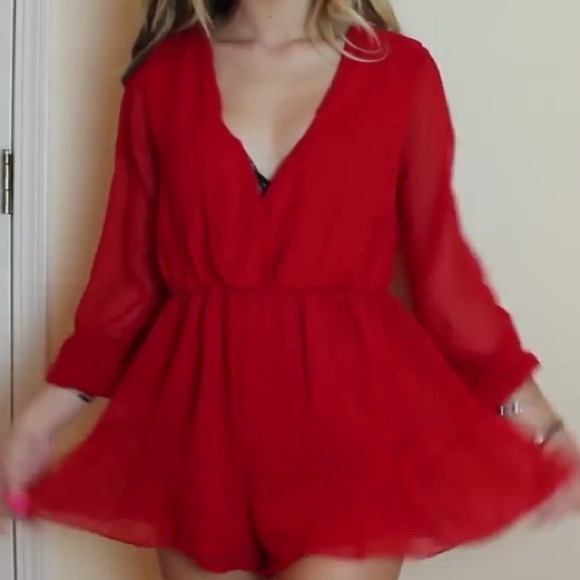 Super cute true red romper