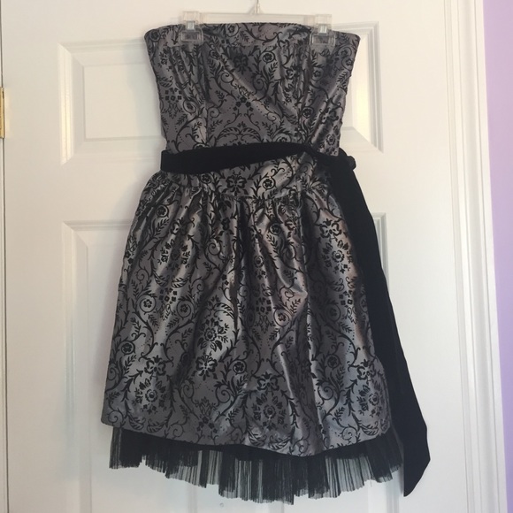 Intricate Flocked Party Dress