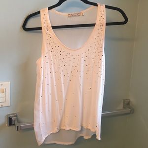 Off white beaded tank