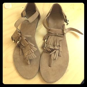 tan suede sandals