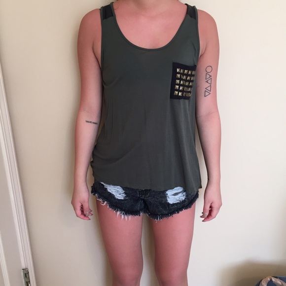 Studded Green Tank