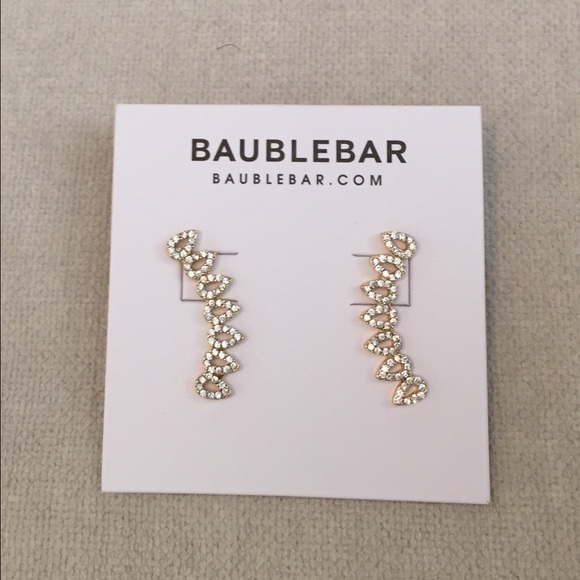 BaubleBar Earrings--Pave Droplet Ear Crawlers
