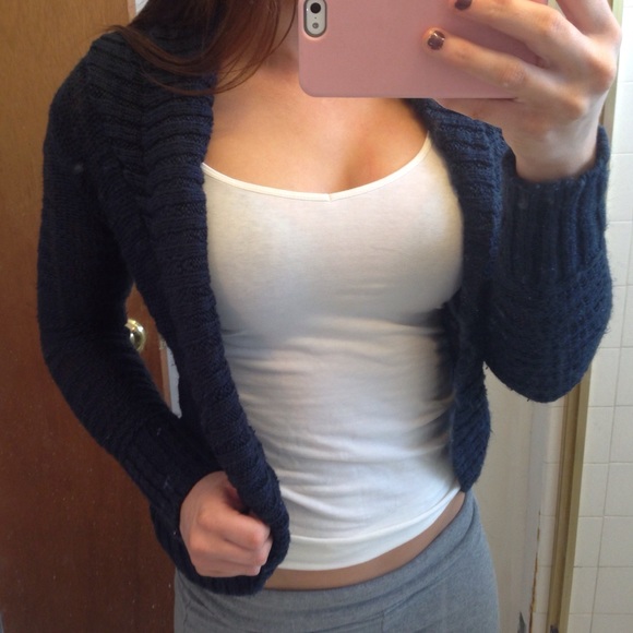 Navy knit cardigan