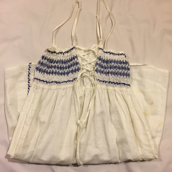 White Summer Sundress with Embroidery - Picture 2 of 3