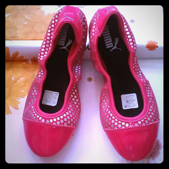 BNIB Puma Kitara Deep Fuchsia Polka Ballerinas
