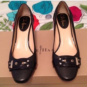 🌟Reduced🌟 Cole Haan Black Heels with Gold Buckle