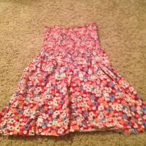 Strapless floral top