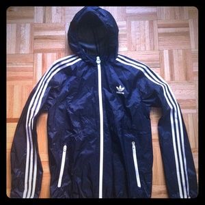 adidas navy rain jacket