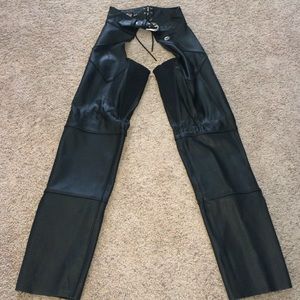 Harley Davidson black leather Chaps.