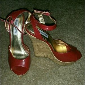 Red Steve Madden wedges