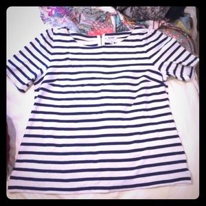 Navy and White Striped Top