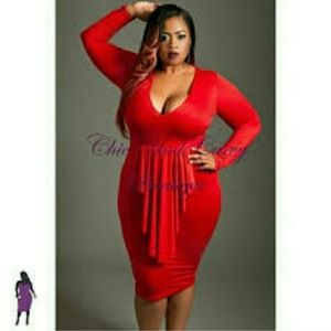 Red K Michele Bodycon Midi Dress