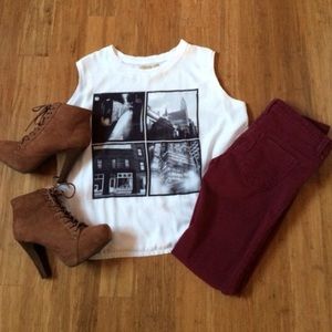 Maroon jeans