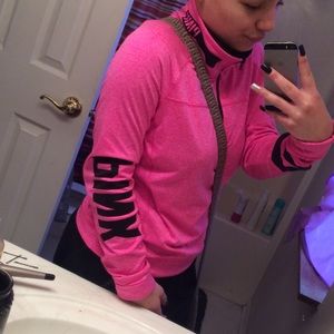 Pink sweater zip up