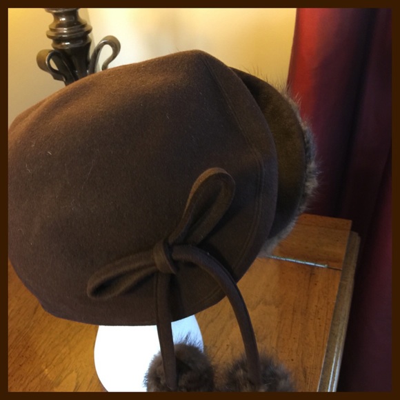 Vintage Hat with Mink Trim