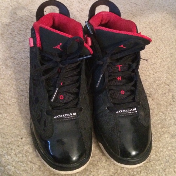 Black and Red Jordan's.