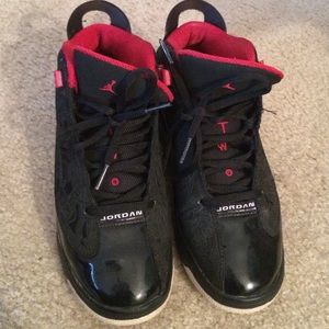 Black and Red Jordan's.