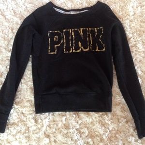 PINK Black and leopard print VS Pink Sweatshirt