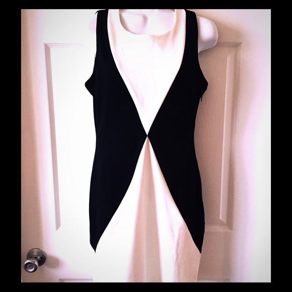 Black and white 80s inspired party dress