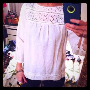 White linen peasant blouse