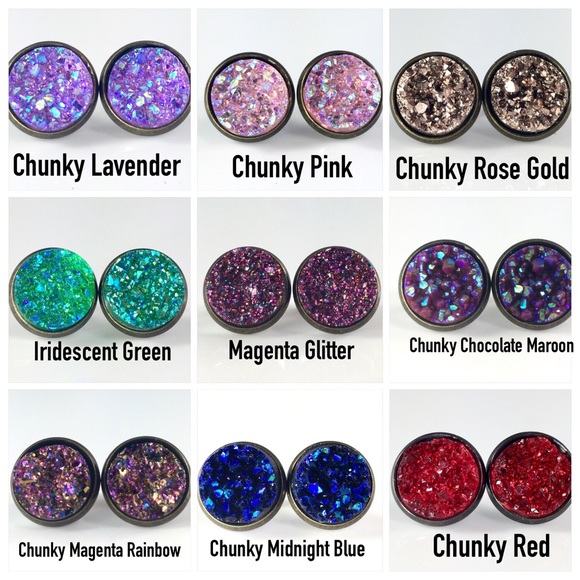 3 for 15🎀 Drusy style bronze tone earrings - Picture 2 of 5