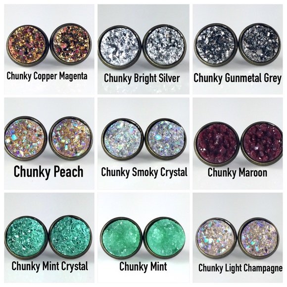 3 for 15🎀 Drusy style bronze tone earrings - Picture 4 of 5