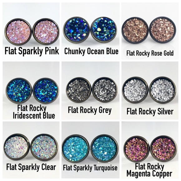 3 for 15🎀 Drusy style bronze tone earrings - Picture 3 of 5