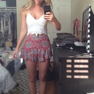 Coachella style White striped crop