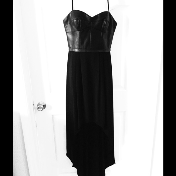 Uh-MAZE-ing BCBG MAX. leather bustier dress.