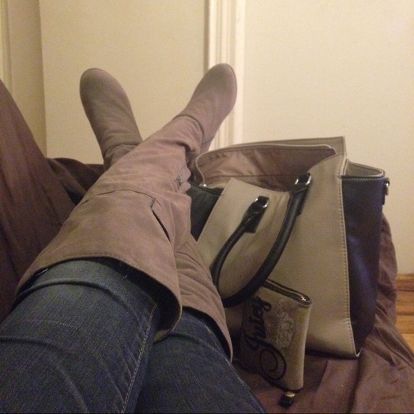 Knee high wedge boots