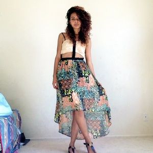 Tribal Print Cut Out Maxi Dress