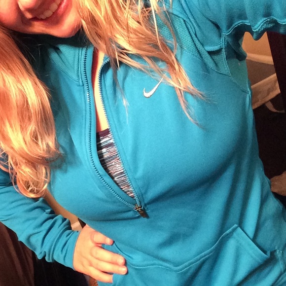 Nike turquoise dry-fit half-zip