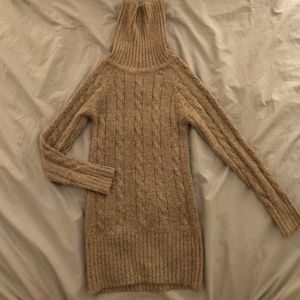 Sweater dress with turtleneck