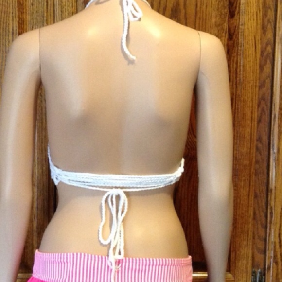 White Crochet Coachella Festival Boho Halter Top - Picture 4 of 4