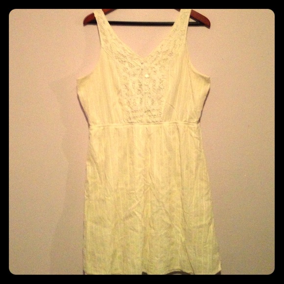 Cream dress with a lace top