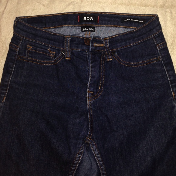 BDG high rise dark blue cigarette ankle jeans