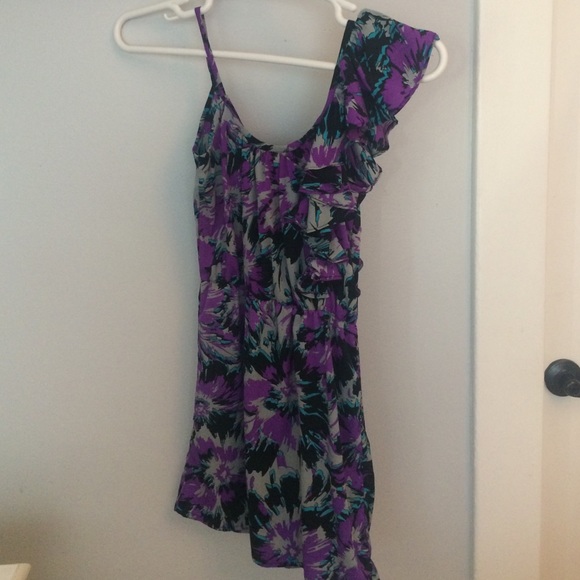 Purple & black cocktail dress