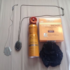 Two necklace, pin, loreal self tanning ♦️BUNDLE ♦️